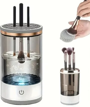 Gnng Electric Makeup Brush Cleaner Machine, Cosmetic Brush Cleaner, Automatic Spinning Rinse, Makeup Brush Cleaner - Valentine Gift for Her