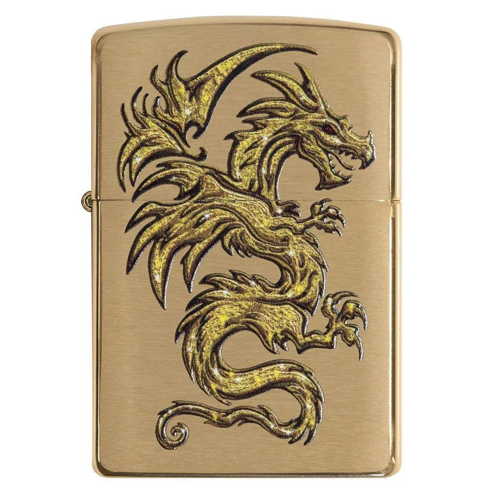Gold Dragon Tribal Design Zippo Lighter