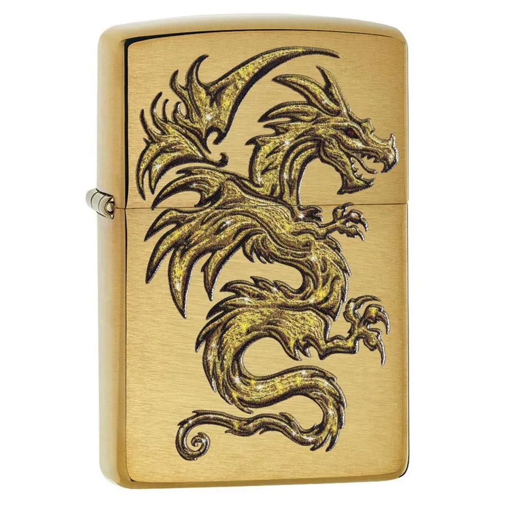 Gold Dragon Tribal Design Zippo Lighter