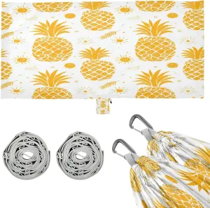 Golden Pineapple Camping Hammock, 330 lbs with 2 Tree Straps, Carry Bag, Single Portable Hammock for Outdoor/Indoor, Hiking, Beach, Backpacking, Travel