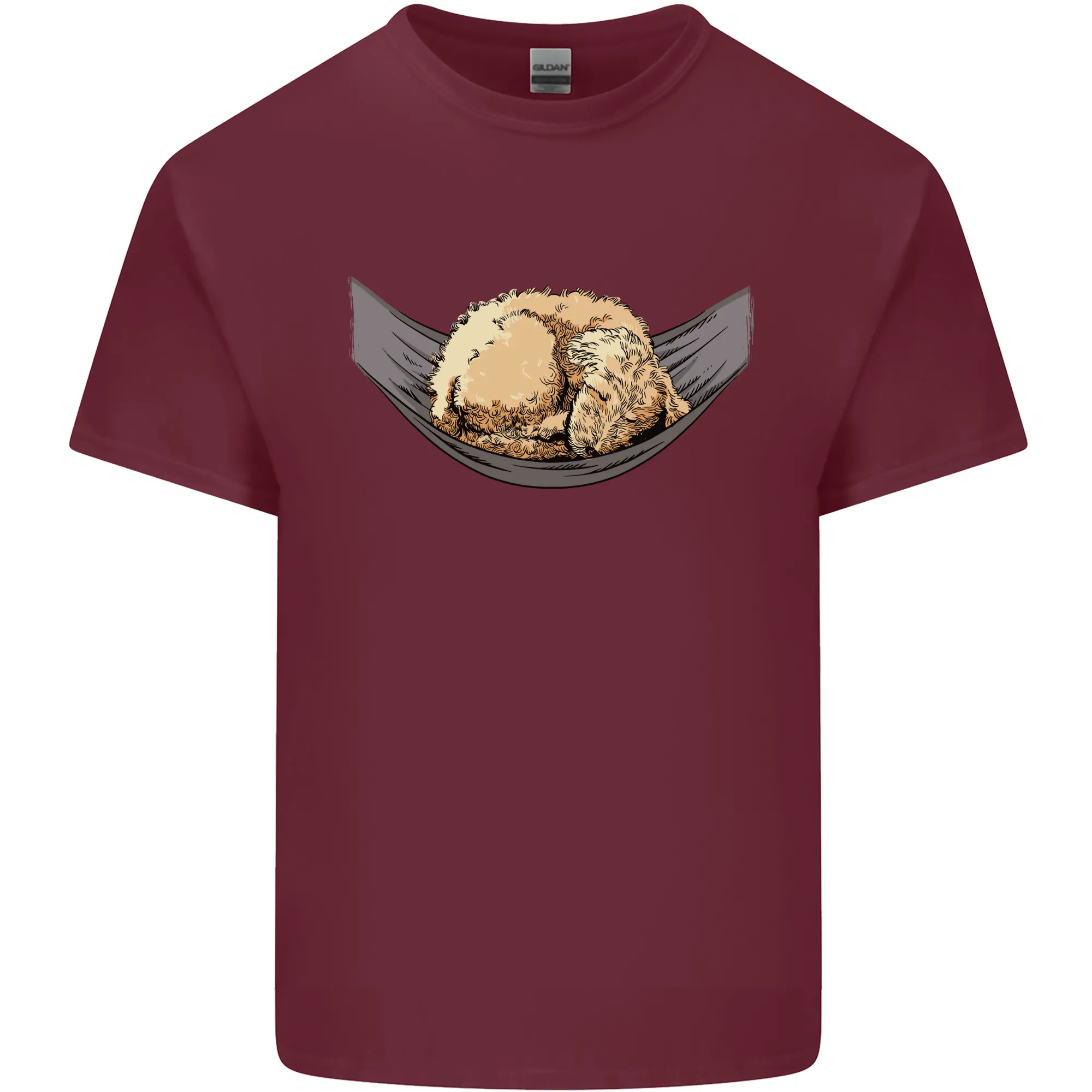 Goldendoodle on a Hammock Dog Mens Light Cotton T-Shirt