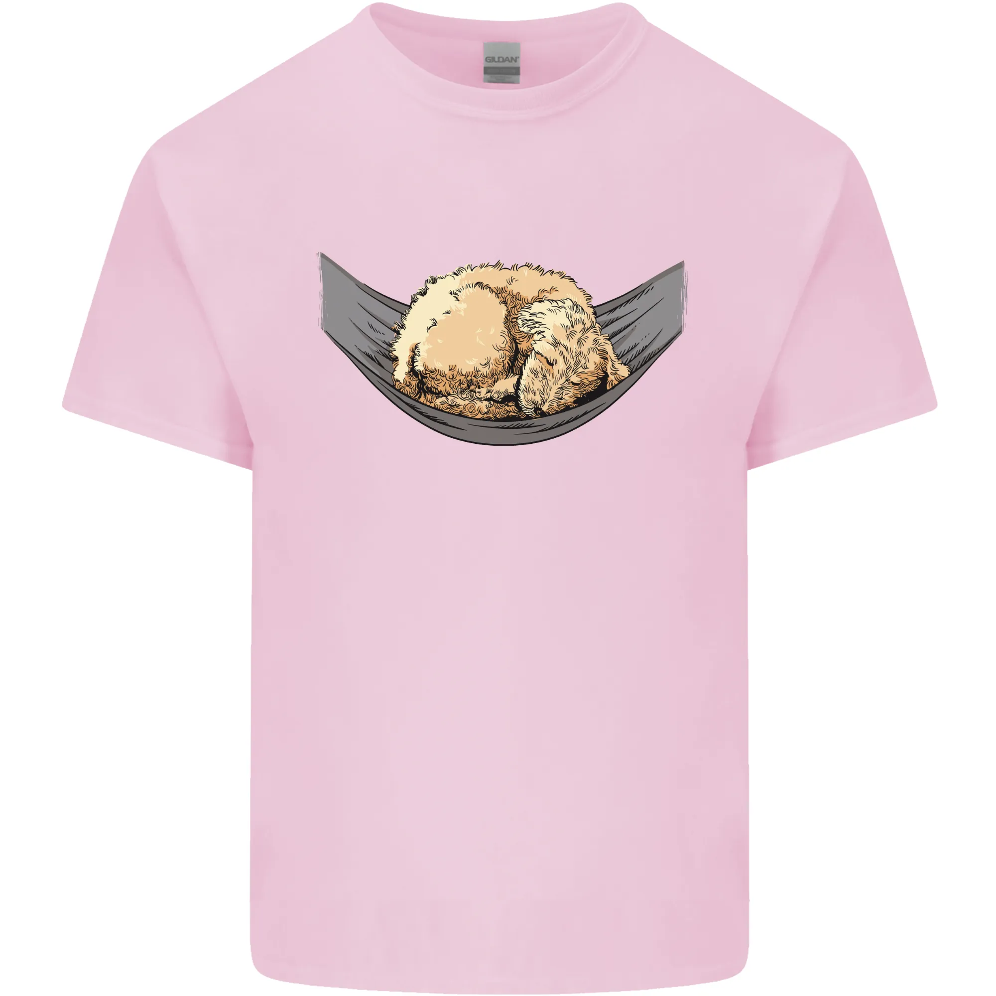 Goldendoodle on a Hammock Dog Mens Light Cotton T-Shirt