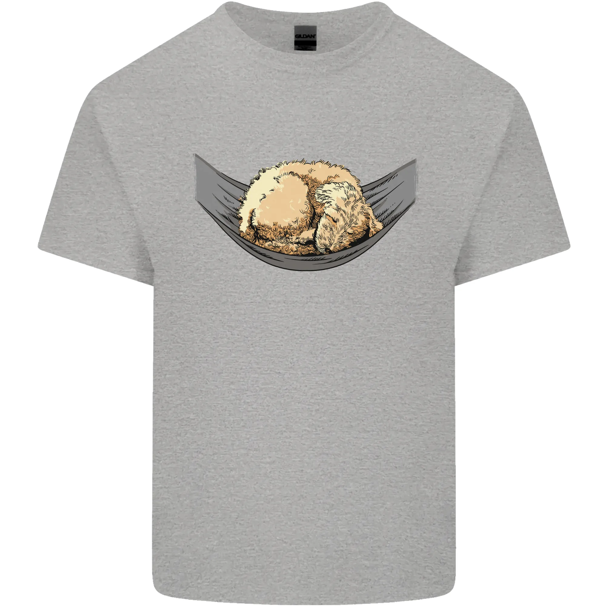 Goldendoodle on a Hammock Dog Mens Light Cotton T-Shirt