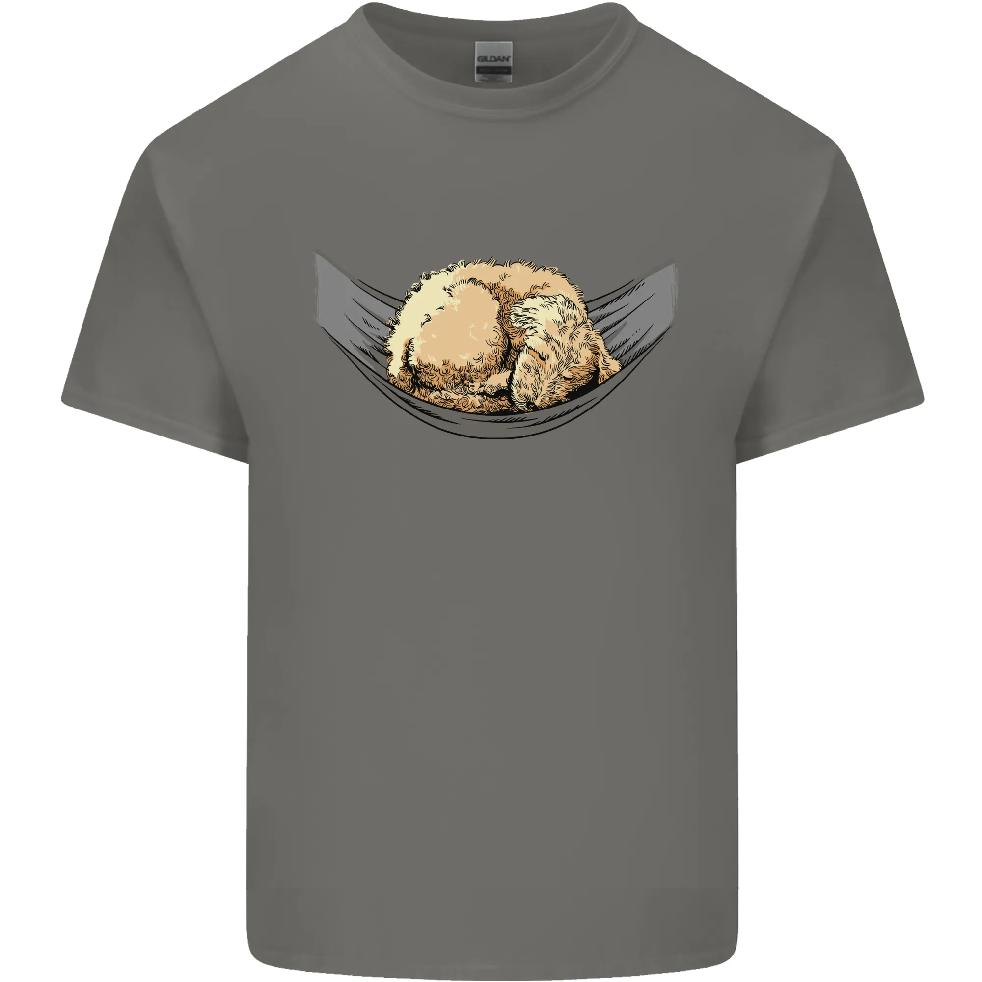Goldendoodle on a Hammock Dog Mens Light Cotton T-Shirt