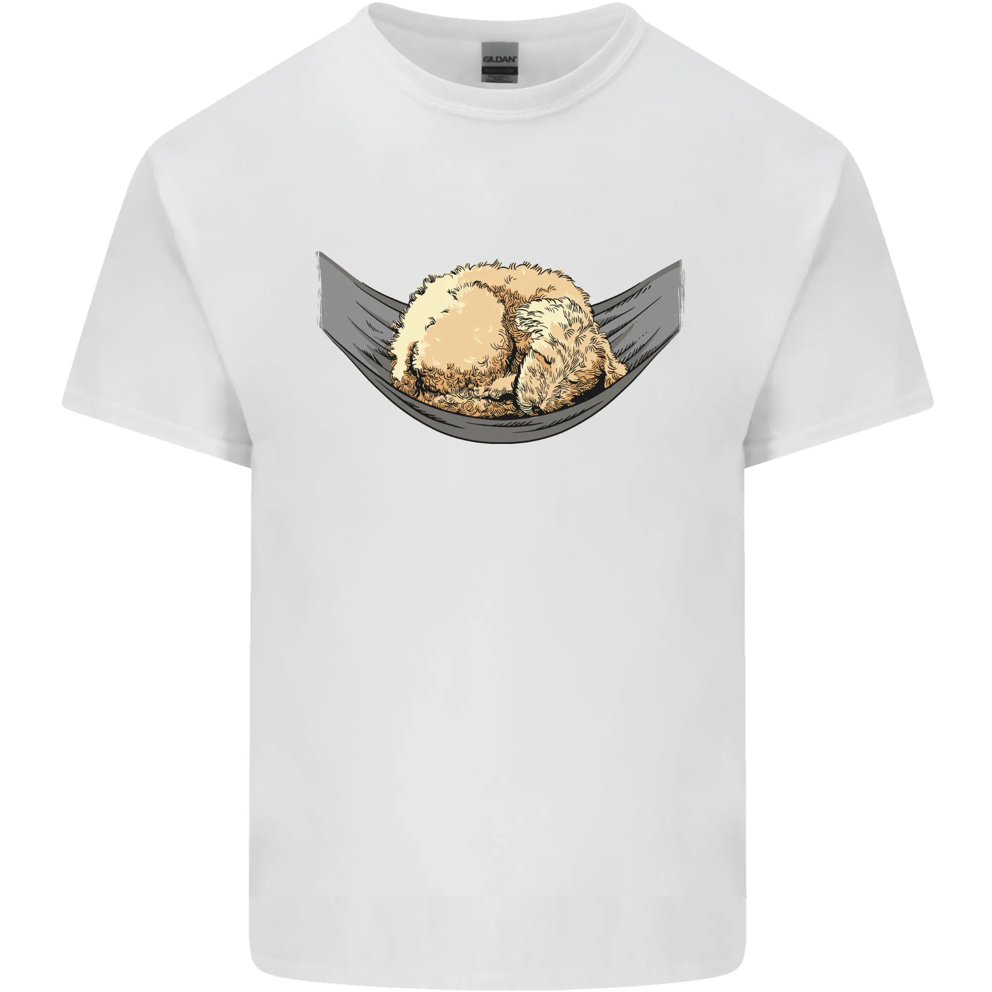 Goldendoodle on a Hammock Dog Mens Light Cotton T-Shirt