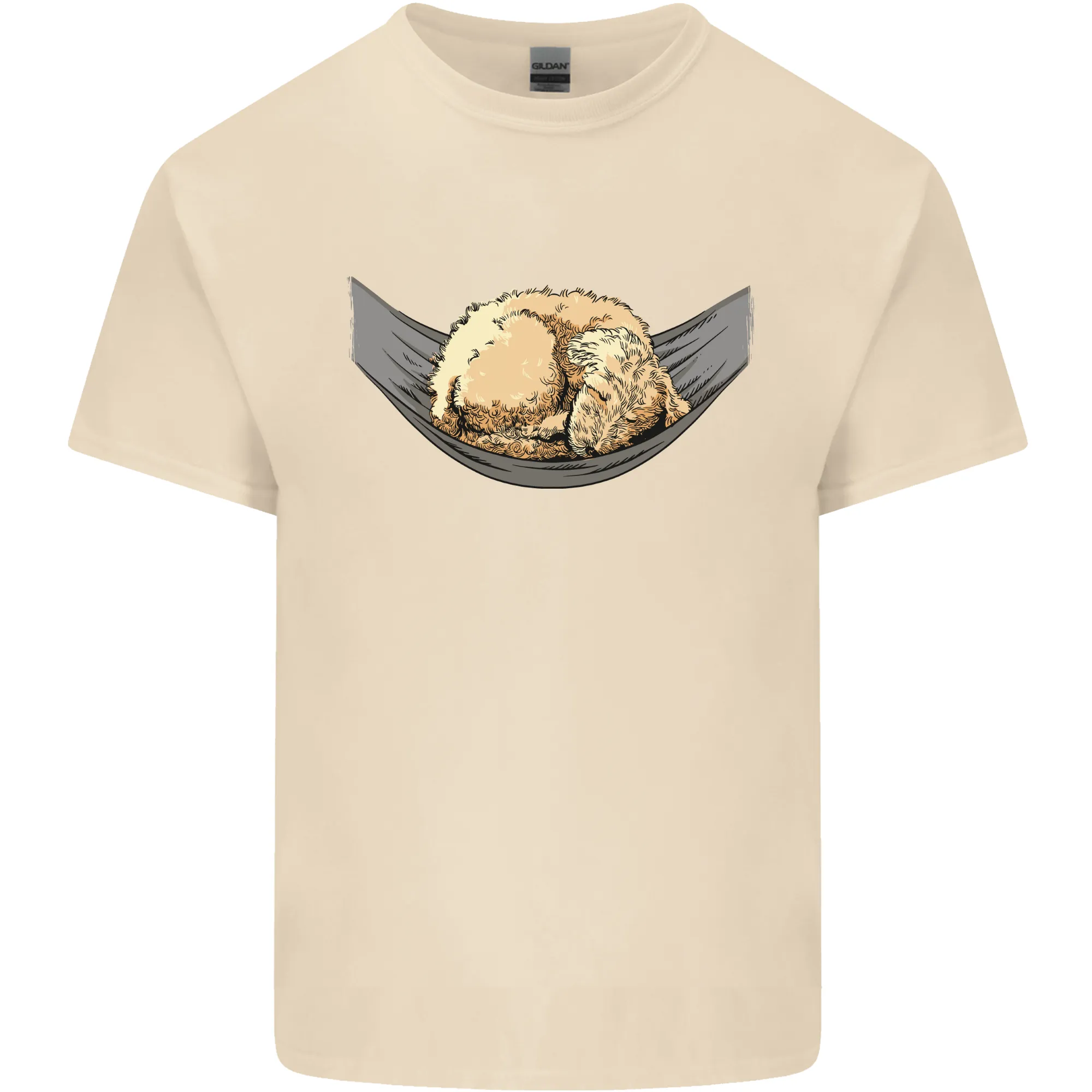 Goldendoodle on a Hammock Dog Mens Light Cotton T-Shirt