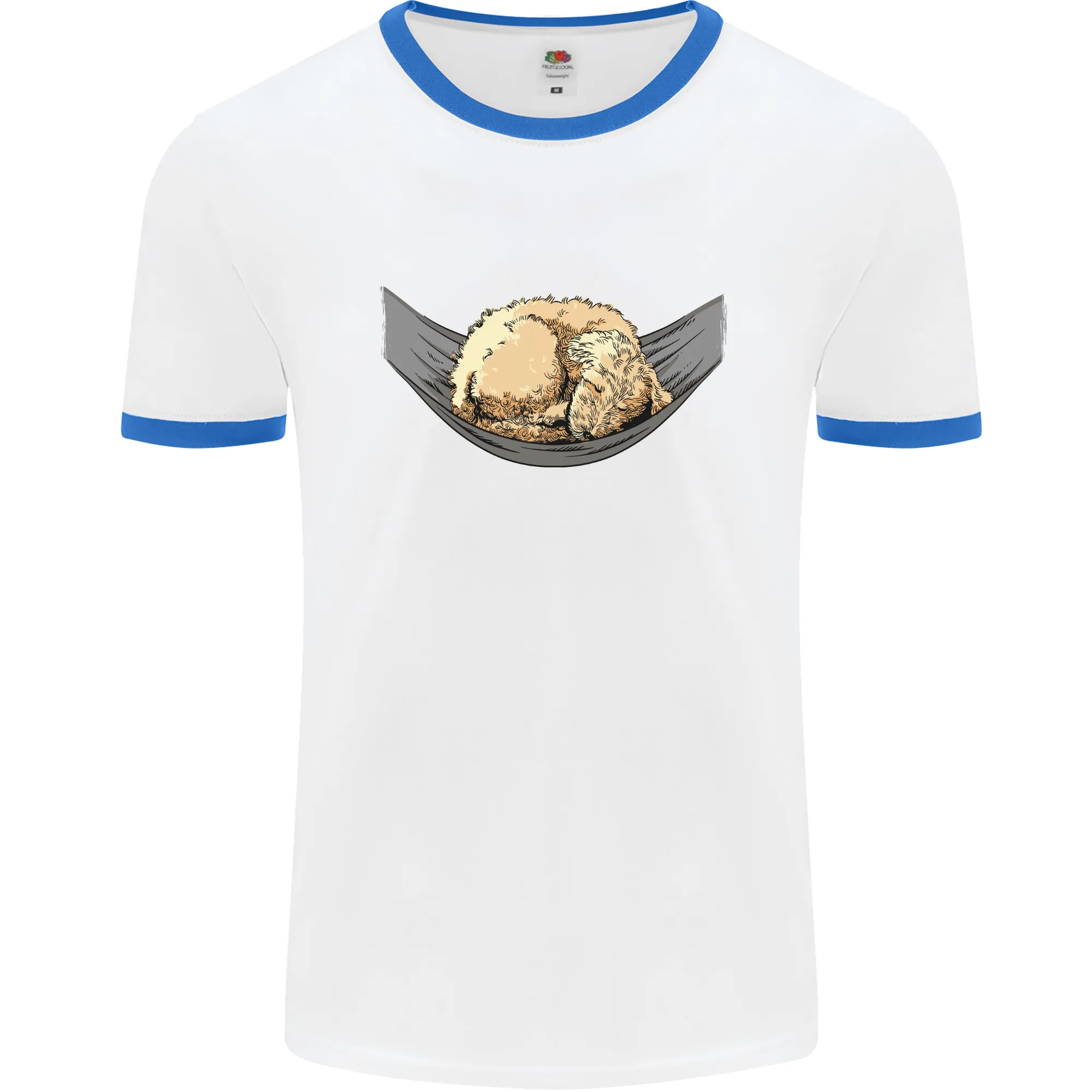 Goldendoodle on a Hammock Dog Mens Ringer T-Shirt