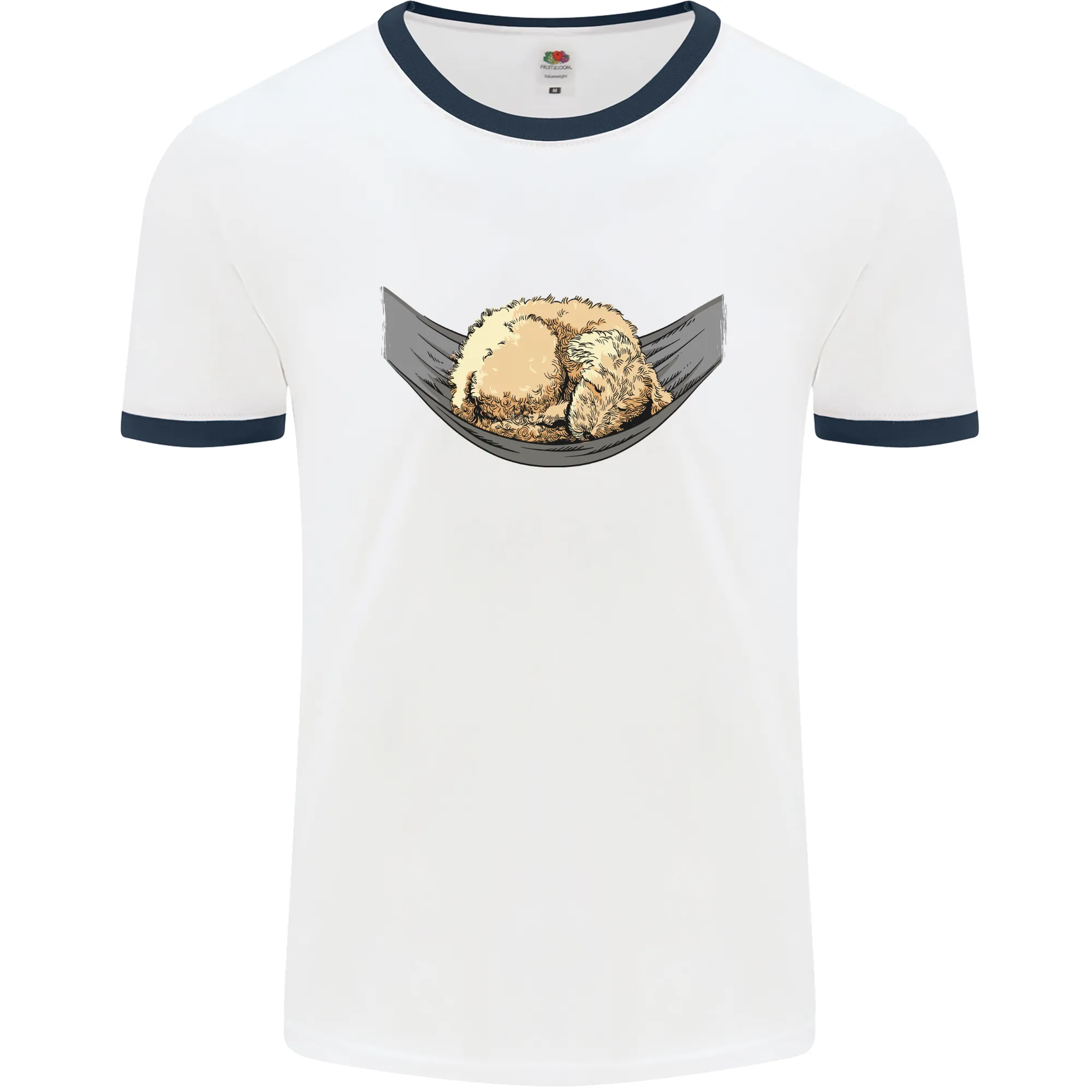 Goldendoodle on a Hammock Dog Mens Ringer T-Shirt