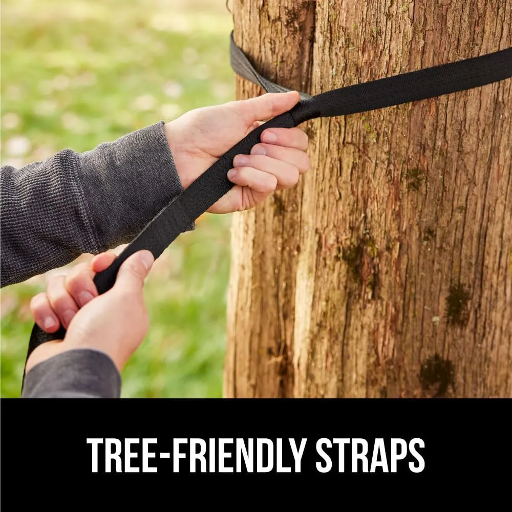 GORILLA GRIP Durable Portable Camping Hammock, Holds 500lbs with Heavy Duty Tree Straps, Comfortable Travel Swing, Camp Hammocks, Easy to Use and Install, Outdoor Essentials, Blue, 10x6.5 FT