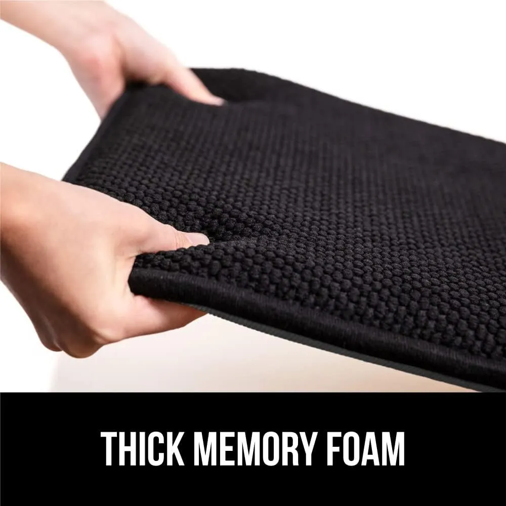 GORILLA GRIP Slip Resistant Chair Cushions, No Ties Required, Memory Foam Pads for Dining Room, Kitchen Table, Office, Rocking Chairs, Plush Seat Cover Cushion Pad, Home Decor, Set of 2 16x16, Black