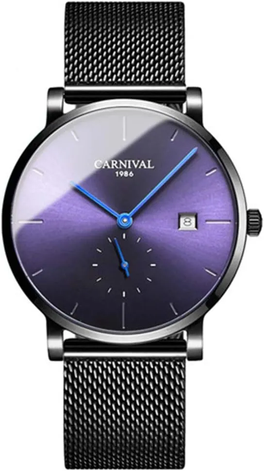 Gosasa Men's Ultra-Thin Automatic Watch Stainless Steel Date Watch Military Fashion Simple Mesh Waterproof Watch