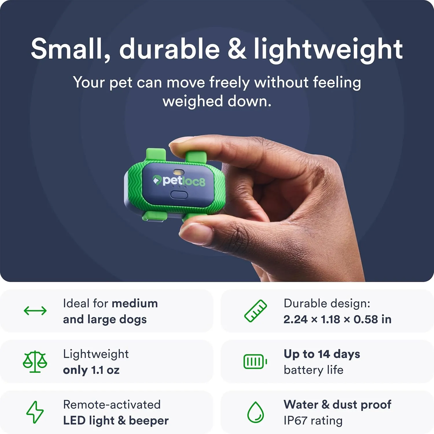 GPS Pet Tracker for Dogs - Dog Tracker Fits on Your Pets Collar, Waterproof, Smart App Controllable Geofencing and Pet Location History (Incl. 4-mo Subscription)