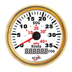 GPS Speedometer Odometer 0-35Knots 0-40MPH for Boat Yacht Vessels with Backlight 3-3/88'' (85mm) 12V/24V