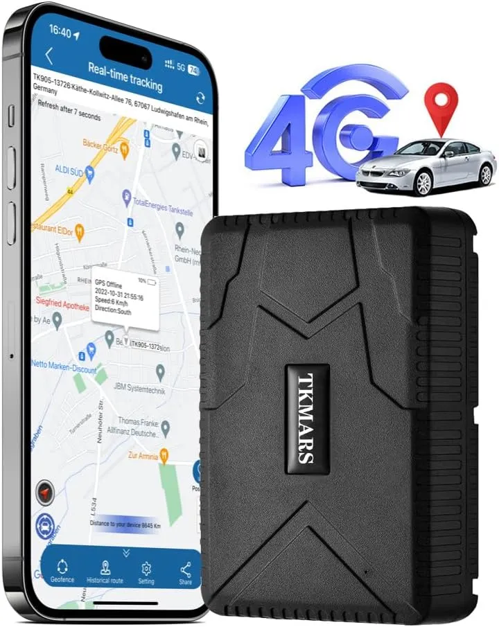 GPS Tracker for Vehicles TK915 4G Car Tracker Device Hidden Unlimited Distance Real-Time Tracking Audio Monitoring - Locator Waterproof Anti-Theft Magnet Tracking Device for Motorcycle Boat