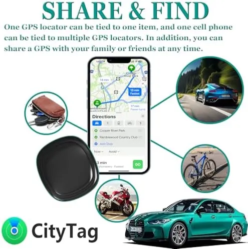 GPS Tracker for Vehicles,Mini Portable Magnetic Car GPS Tracker,Full Global Coverage Location GPS Tracker for Kids,Dogs,No Subscription Required/No Monthly Fee/No SIM Card Required
