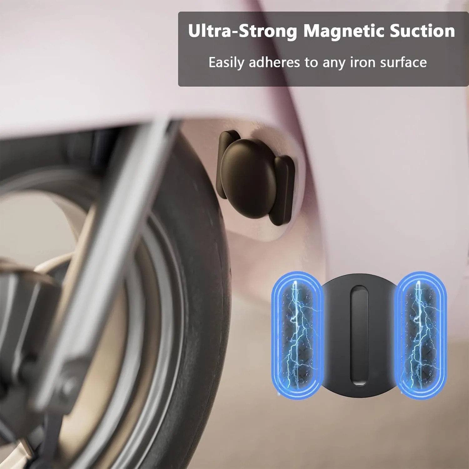 GPS Tracker for Vehicles,Real Time Car Locator Work with Apple Find My App(iOS Only),Magnetic Case Adsorption,Real-Time Positioning Tracking Device for Car,Truck,Bicycle,Motorbike,Scooter (Black,2PCS)