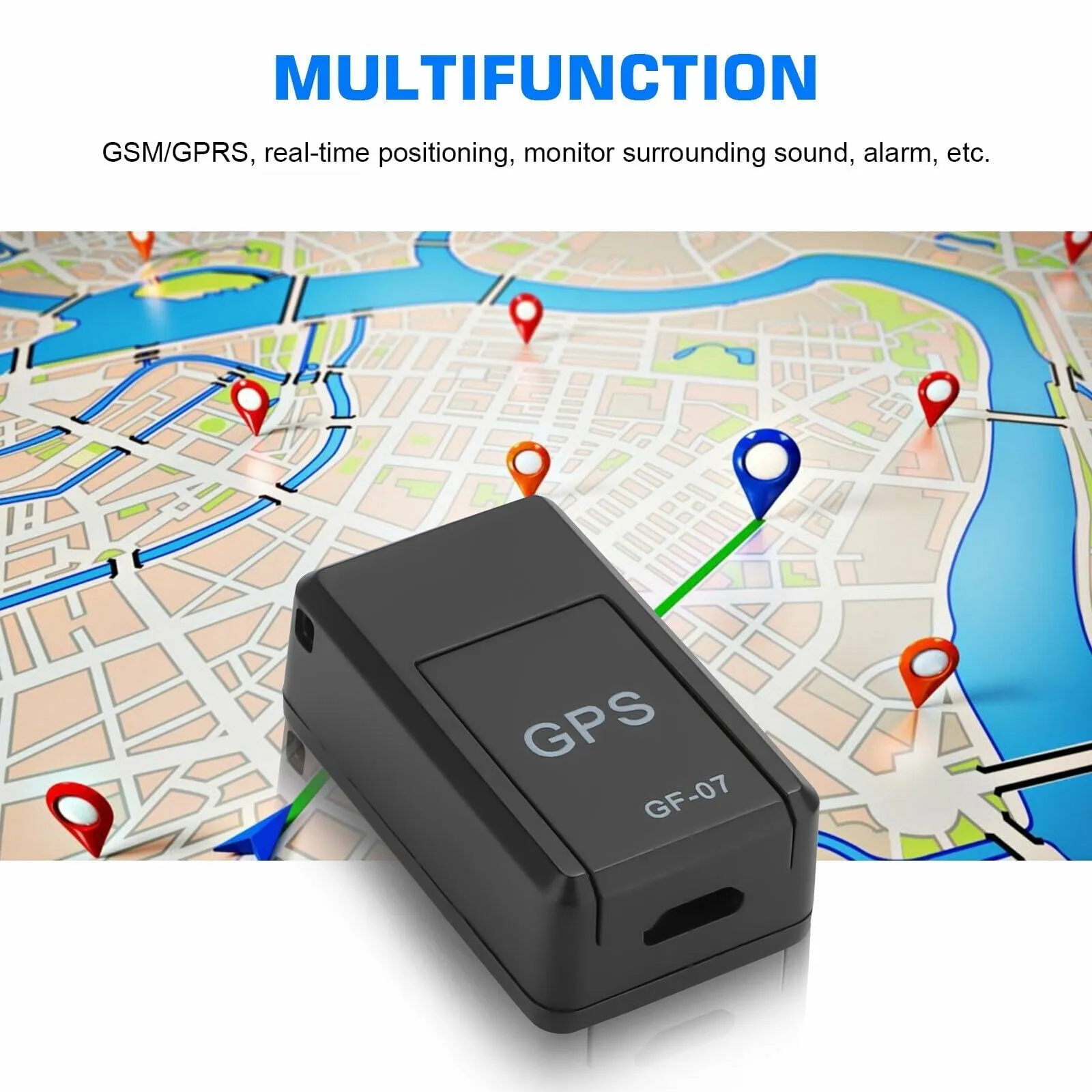 GPS Tracker with No Monthly Fee, Wireless Mini Portable Magnetic Tracker Hidden for Vehicle Anti-Theft / Teen Driving