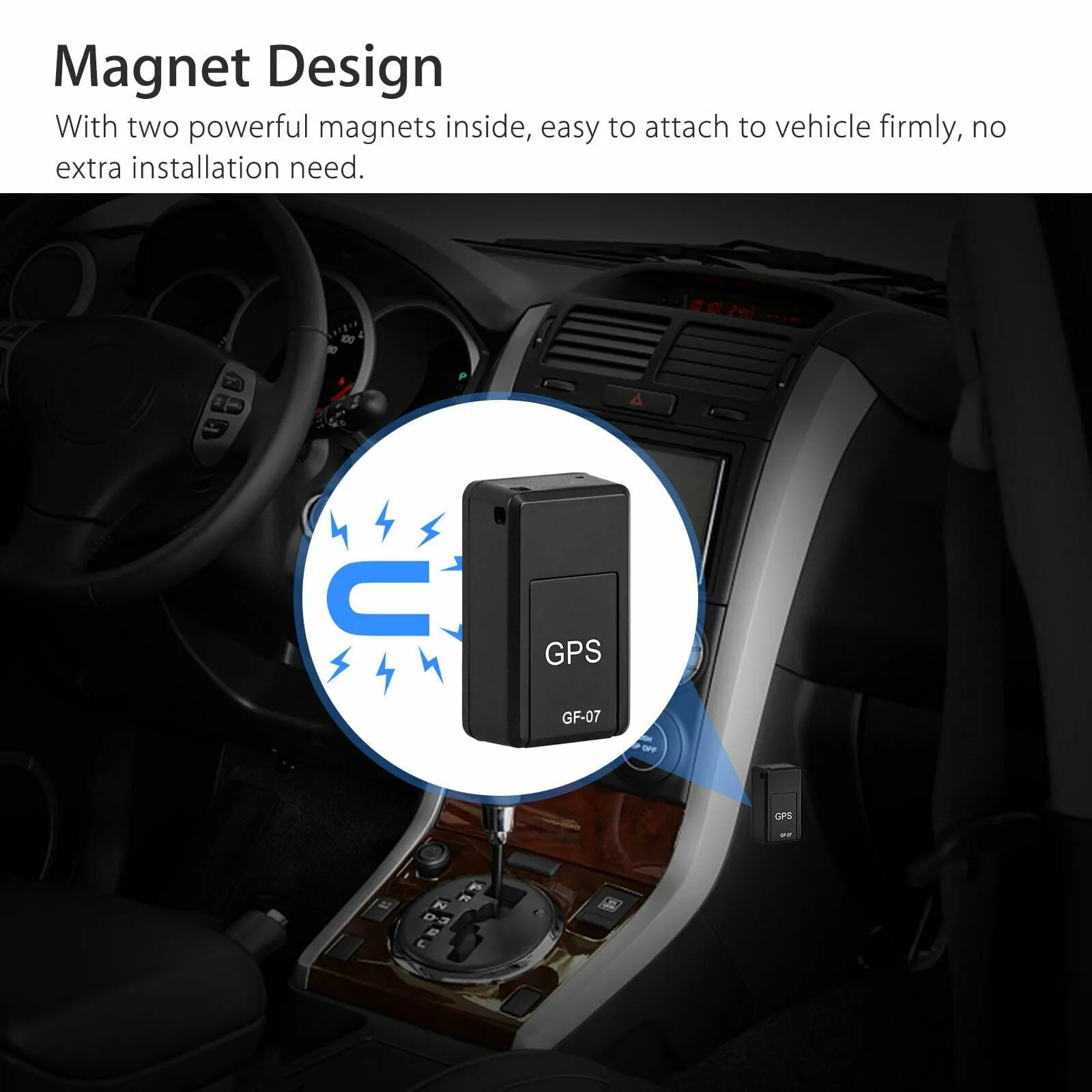 GPS Tracker with No Monthly Fee, Wireless Mini Portable Magnetic Tracker Hidden for Vehicle Anti-Theft / Teen Driving