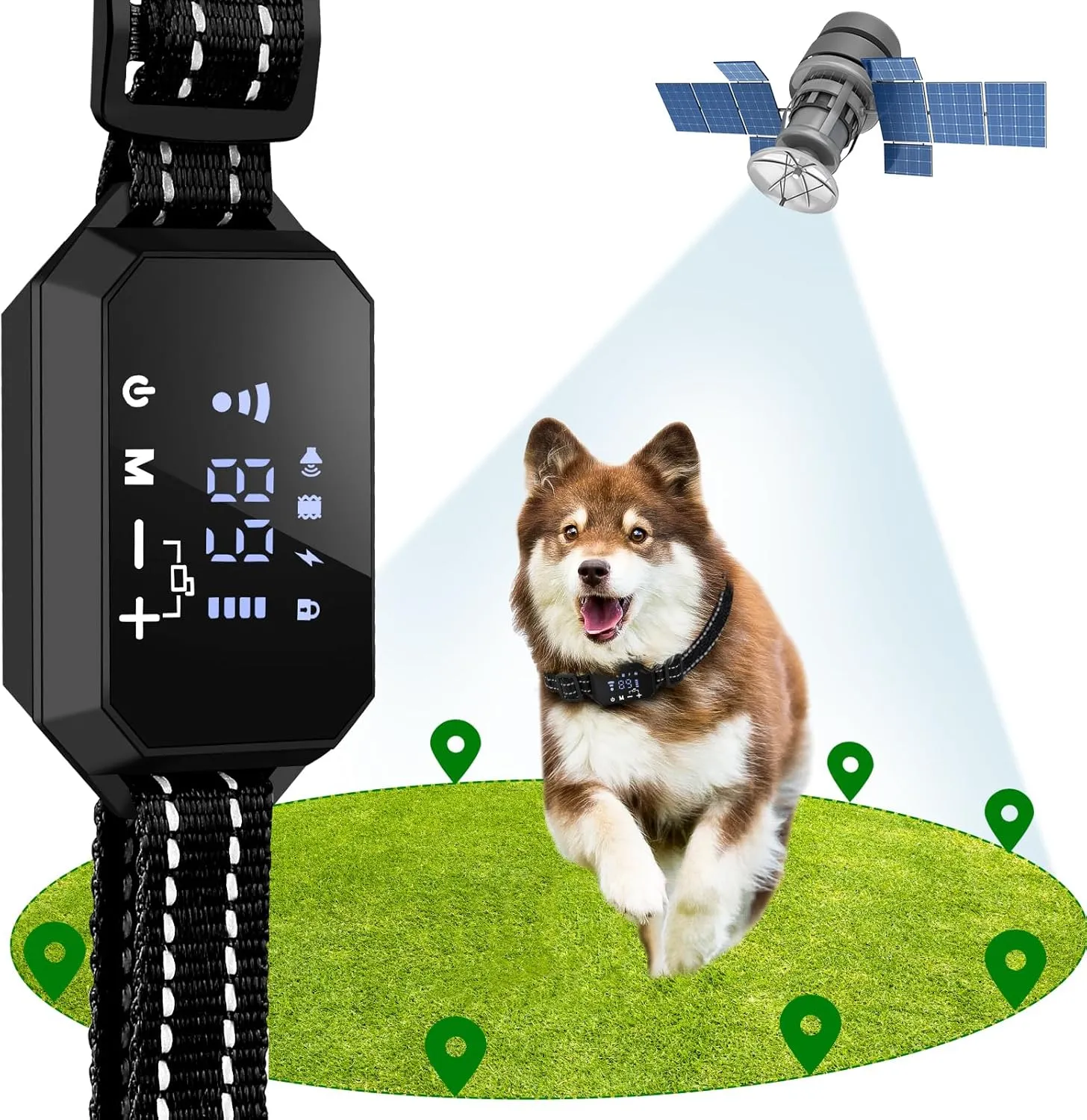 GPS Wireless Dog Fence, 2025 Electric Dog Fence System for Outdoor,Portable GPS Positioning Wireless Pet Containment System,Range Up to 6560Ft.Rechargeable Dog Collar for Large,Medium Dogs