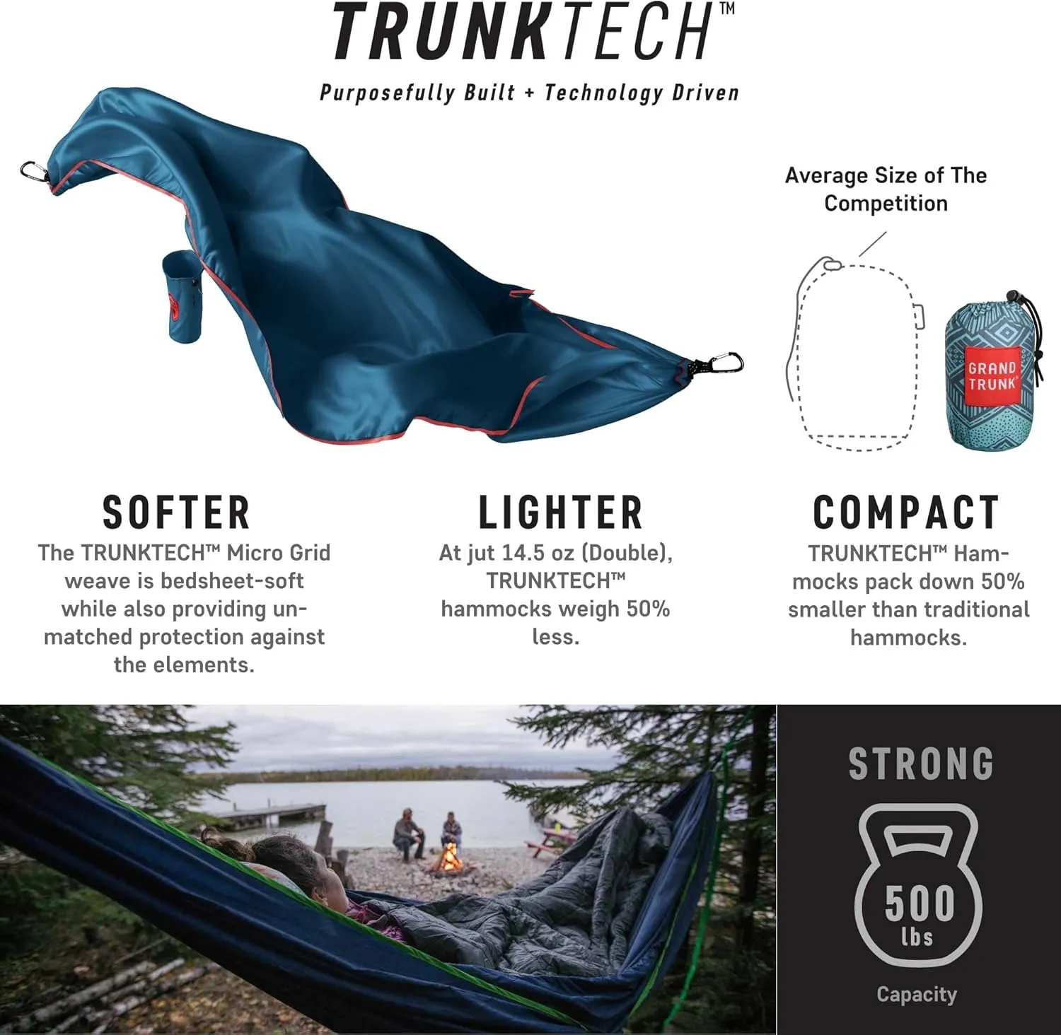 Grand Trunk TrunkTech Double Hammock - Vibin