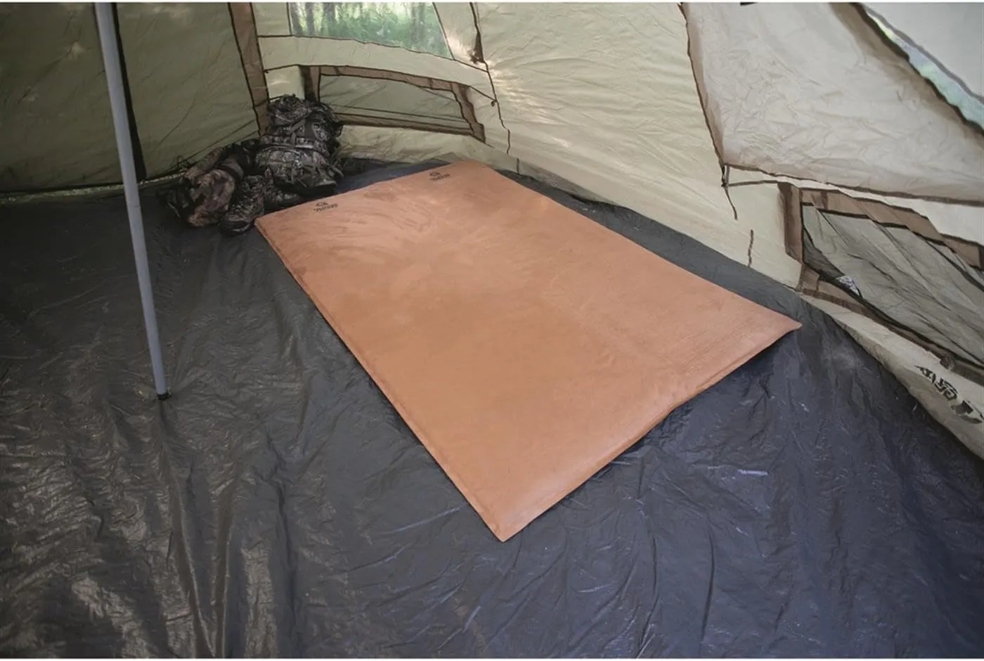 Guide Gear Self Inflating Double Sleeping Pad 2 Person, 3-inch Foam Padding, Portable, Camping, Backpacking, Hunting, Tent Accessories