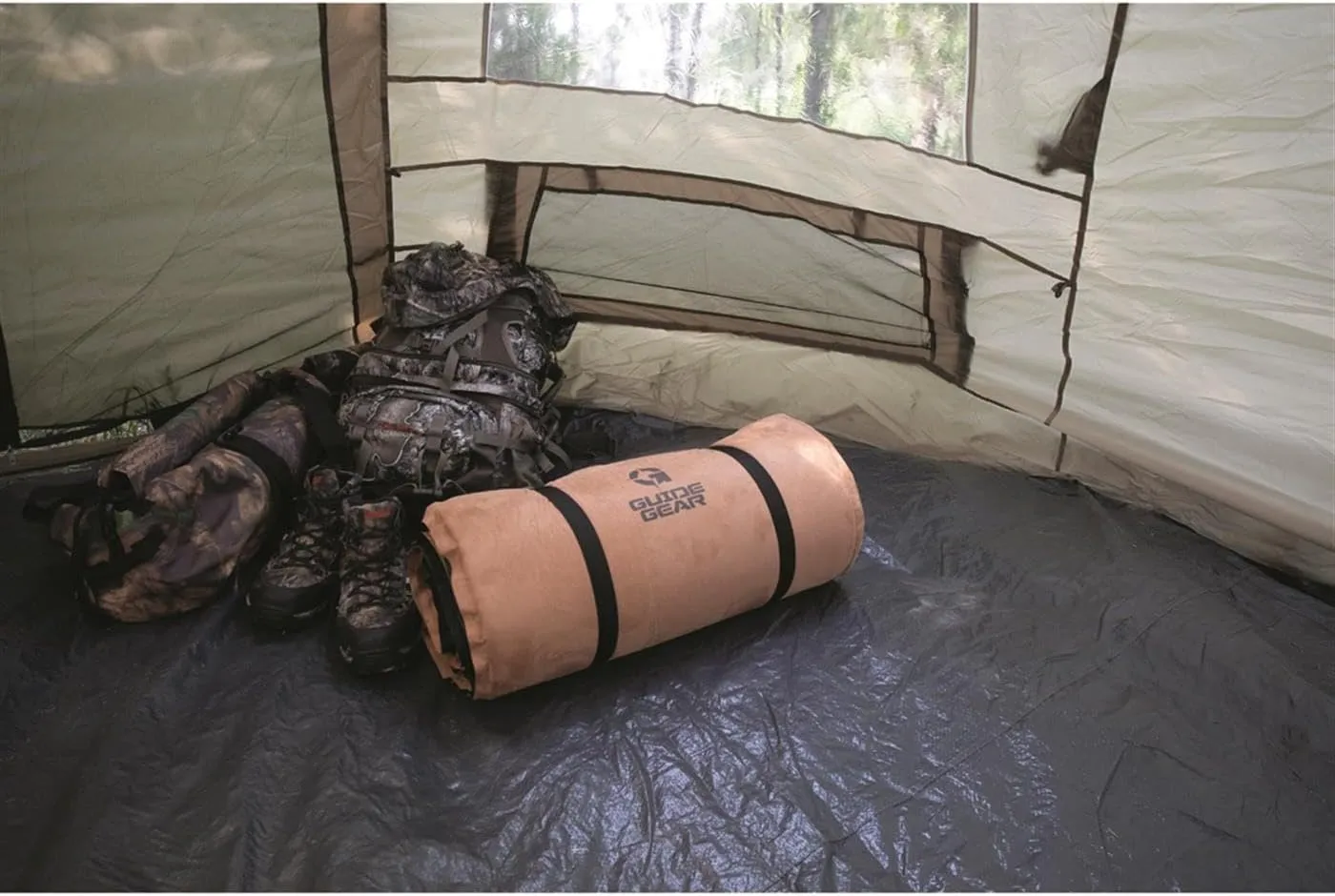 Guide Gear Self Inflating Double Sleeping Pad 2 Person, 3-inch Foam Padding, Portable, Camping, Backpacking, Hunting, Tent Accessories