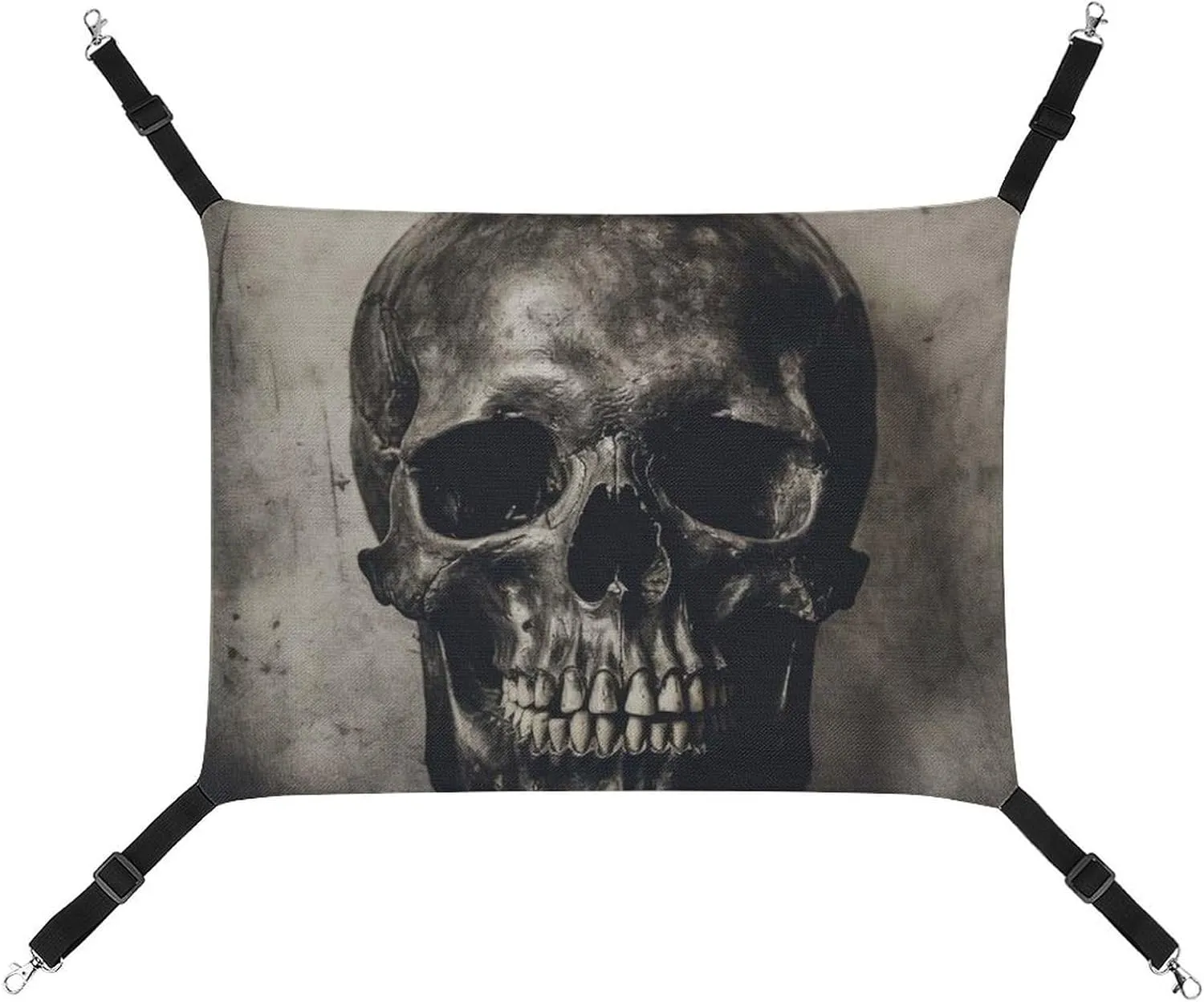 Halloween Scary Grunge Skull(1) Hanging Cat Bed Soft Breathable Pet Hammock for Cage Pet Sleeper for Kitten Ferret Puppy Rabbit, style, 20240327
