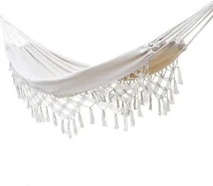 Hammock 200 * 150cm Travel Camping Hammock Durable Folding Hammock with Tassels Portable Hammock Camping for Indoor Portable Hammock