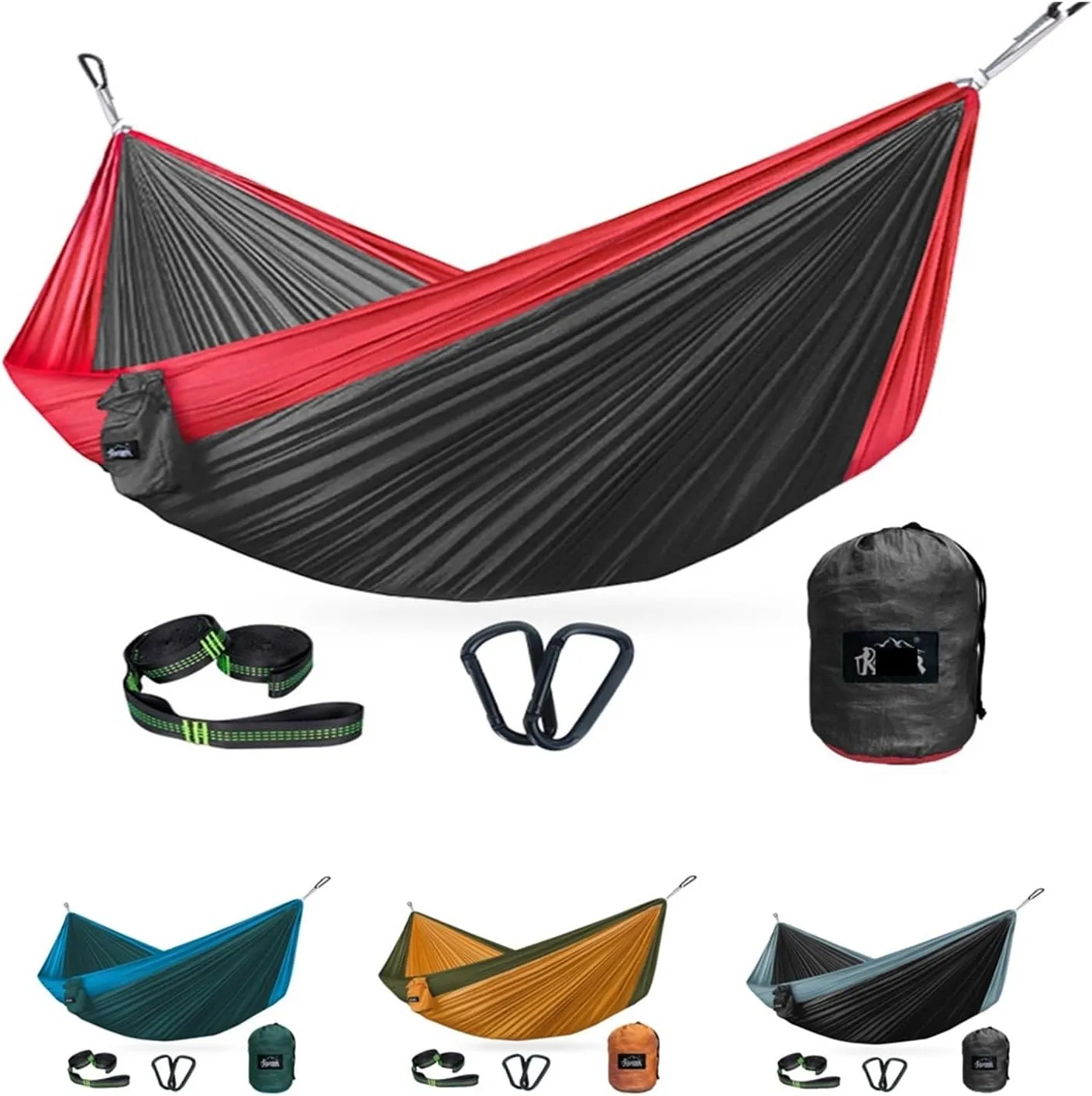 Hammock 300x200cm Portable Camping Tourist Parachute Cloth Hammocks Outdoor Garden Travel Sleeping Hanging Hammock Swing Nature Hike Lightweight(Style 2)