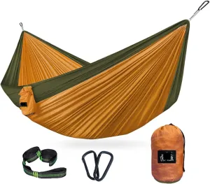 Hammock 300x200cm Portable Camping Tourist Parachute Cloth Hammocks Outdoor Garden Travel Sleeping Hanging Hammock Swing Nature Hike Lightweight(Style 2)