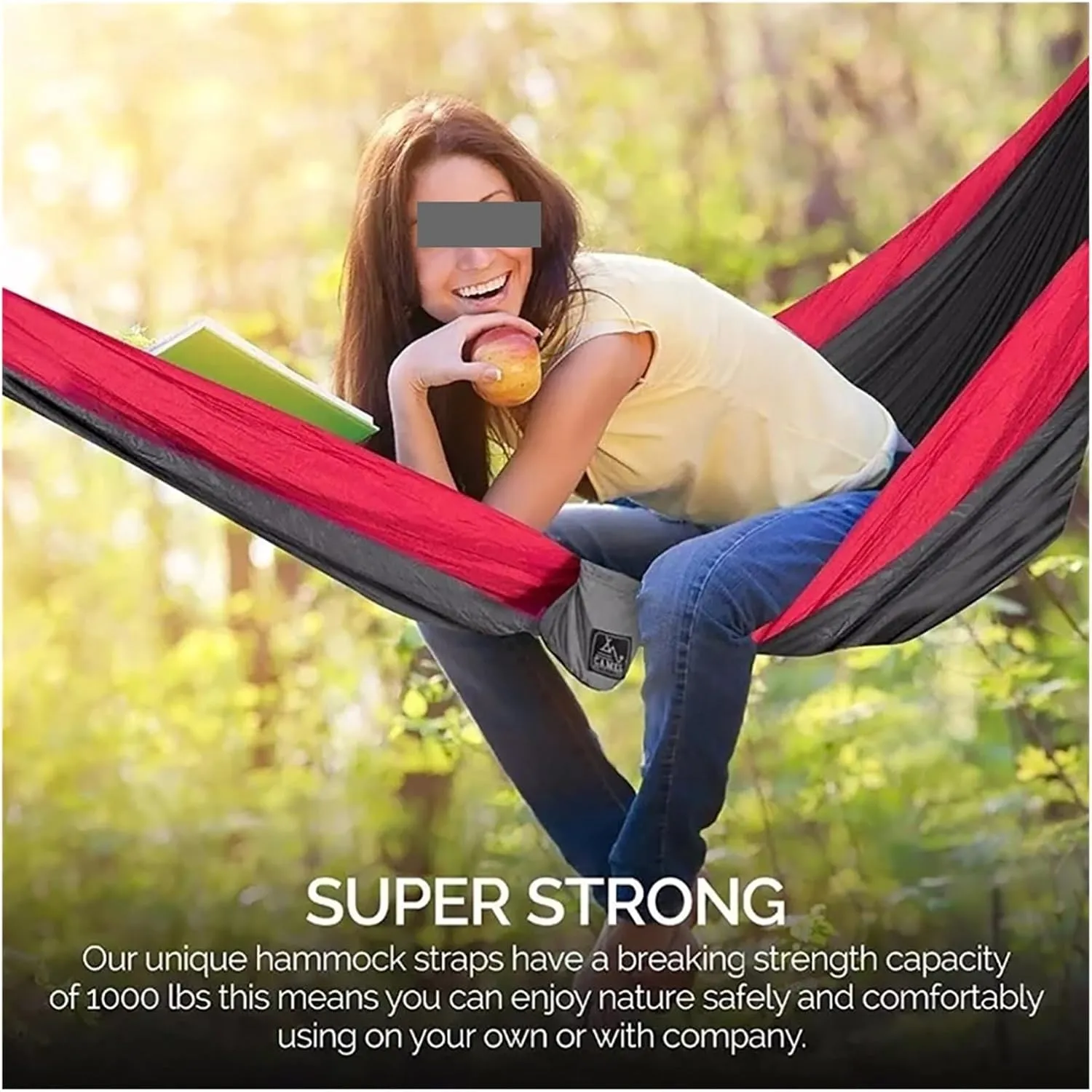 Hammock 300x200cm Portable Camping Tourist Parachute Cloth Hammocks Outdoor Garden Travel Sleeping Hanging Hammock Swing Nature Hike Lightweight(Style 2)
