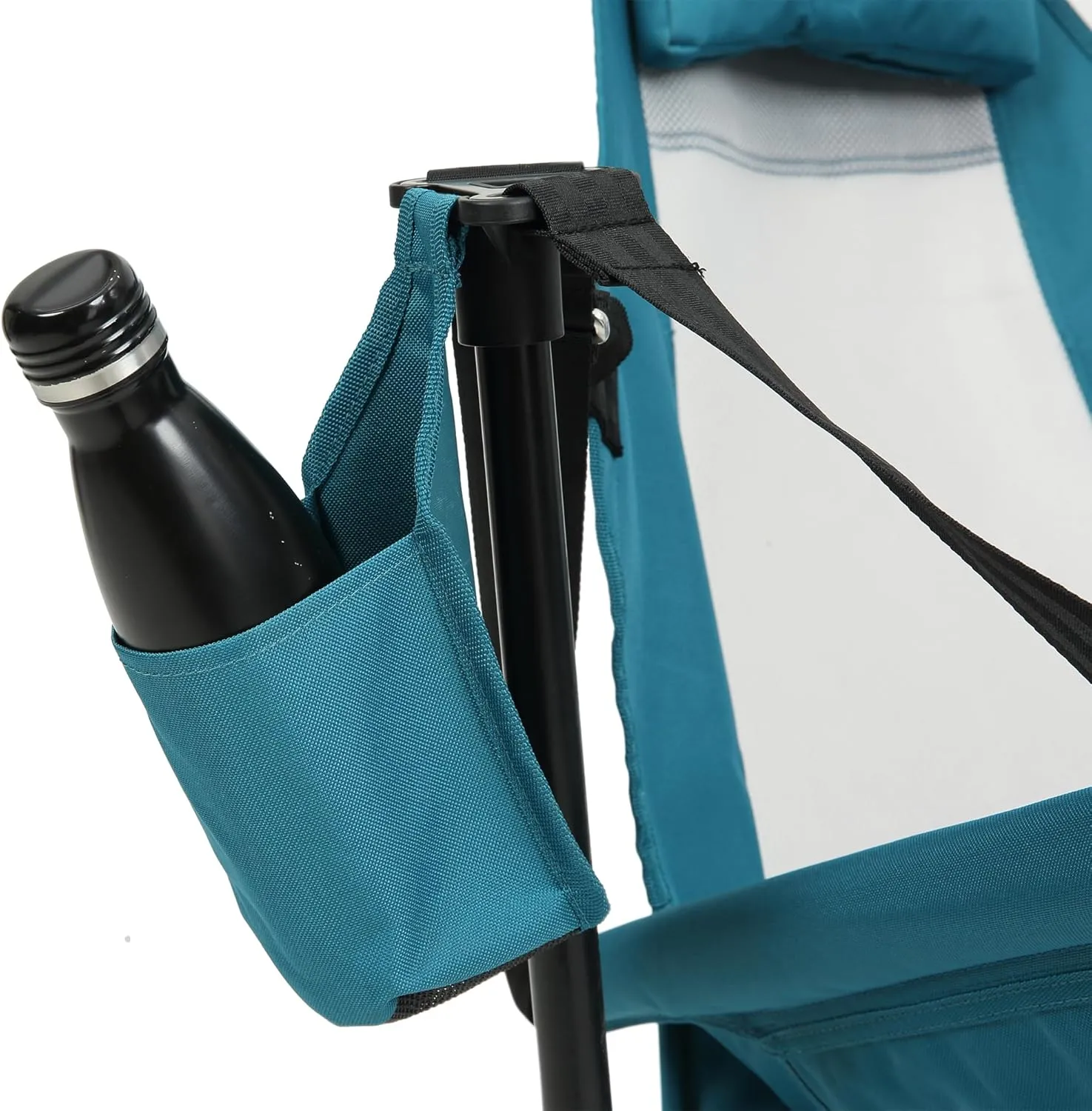 Hammock Camping Chair, Folding Portable Rocking Chair, Aluminum Alloy Adjustable Back Swinging Chair with Pillow Cup Holder, Recliner with Carry Bag for Outdoor Travel Lawn Backyard, Blue (2pcs)