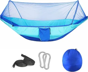Hammock Camping Equipment Shelters Outdoor Garden Swings Furniture Survival Travel Garden Furniture Sets Hanging Hammock Mosquito Net Camping Essentials(Blue)
