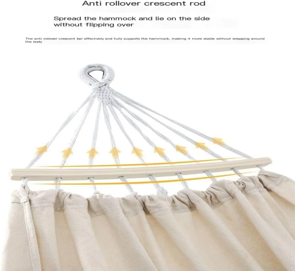 Hammock Double Anti-Rollover Camping Hammock Outdoor Dormitory Tree Hanging Bed Net Celebrity Hammock Outdoor Cradle Hammock Outdoor(White,C)
