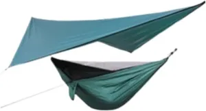Hammock Double Canopy Mosquito Net Hammock Set Tent Parachute Cloth Camping Automatic Anti-Mosquito Mosquito Net Hammock Hammock Outdoor(A)