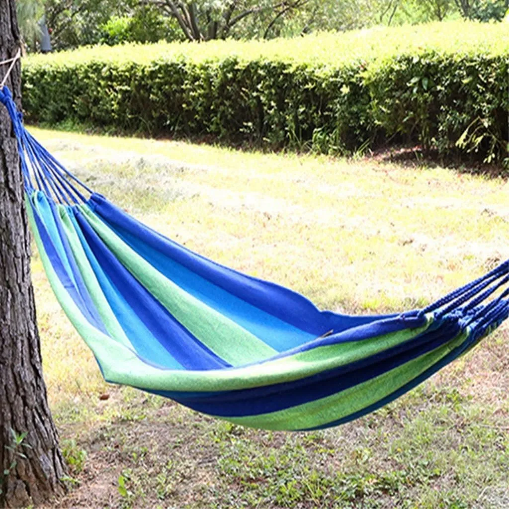 Hammock Double Danshuang Human Hammock Outdoor Swing Outdoor Anti-Rollover Hanging Chair Dormitory Indoor Camping Picnic Hammock Outdoor(G)