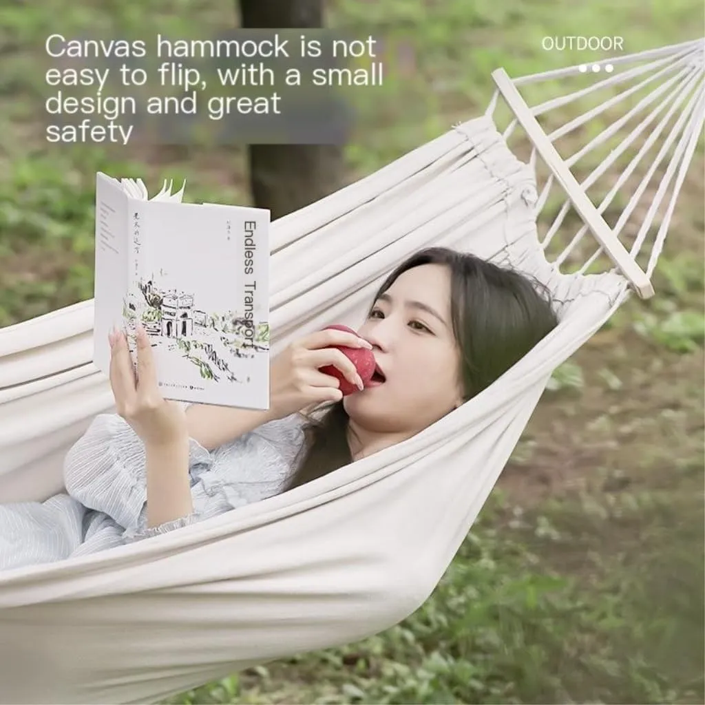 Hammock Double Danshuang Human Hammock Outdoor Swing Outdoor Anti-Rollover Hanging Chair Dormitory Indoor Camping Picnic Hammock Outdoor(G)