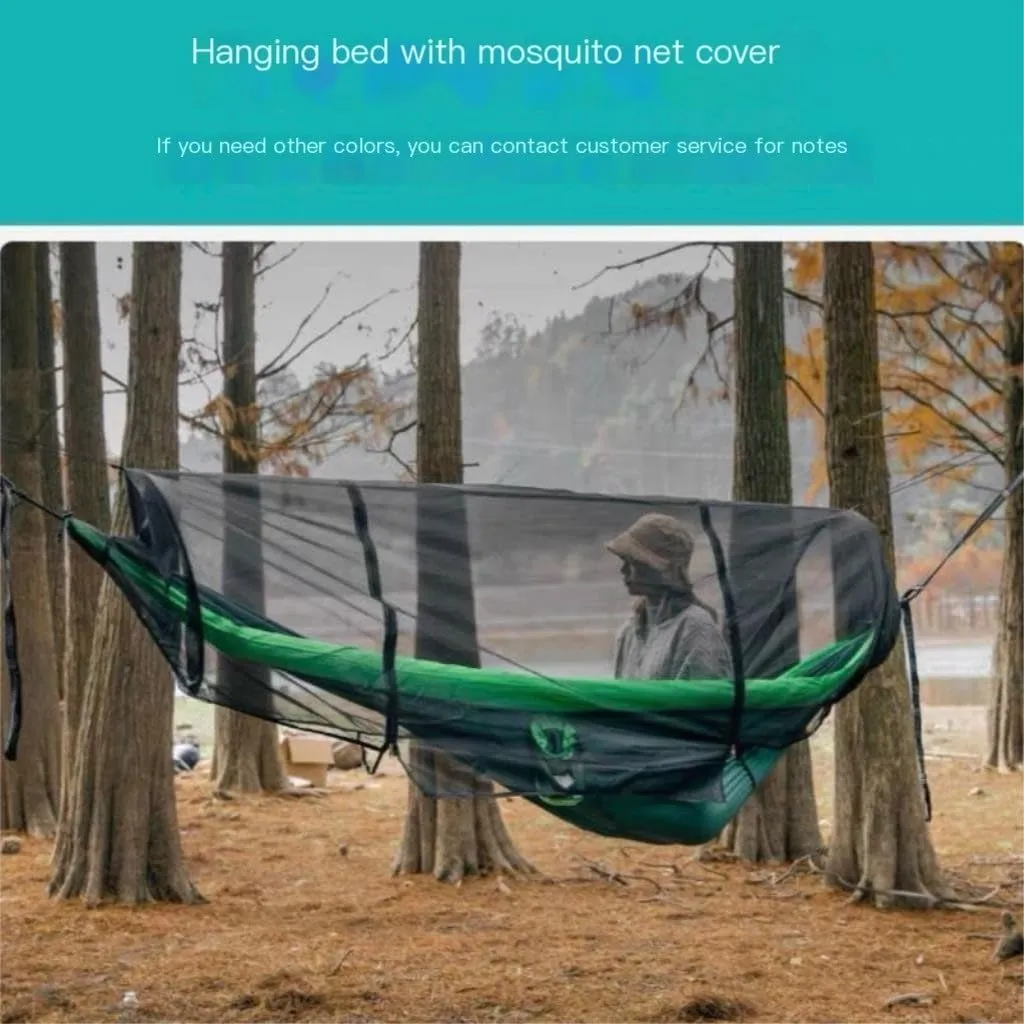 Hammock Double Double Inflatable Hammock Outdoor Swing Anti-Rollover Outdoor Camping Outdoor Mosquito-Proof and Durable Hammock Outdoor(Blue,B)