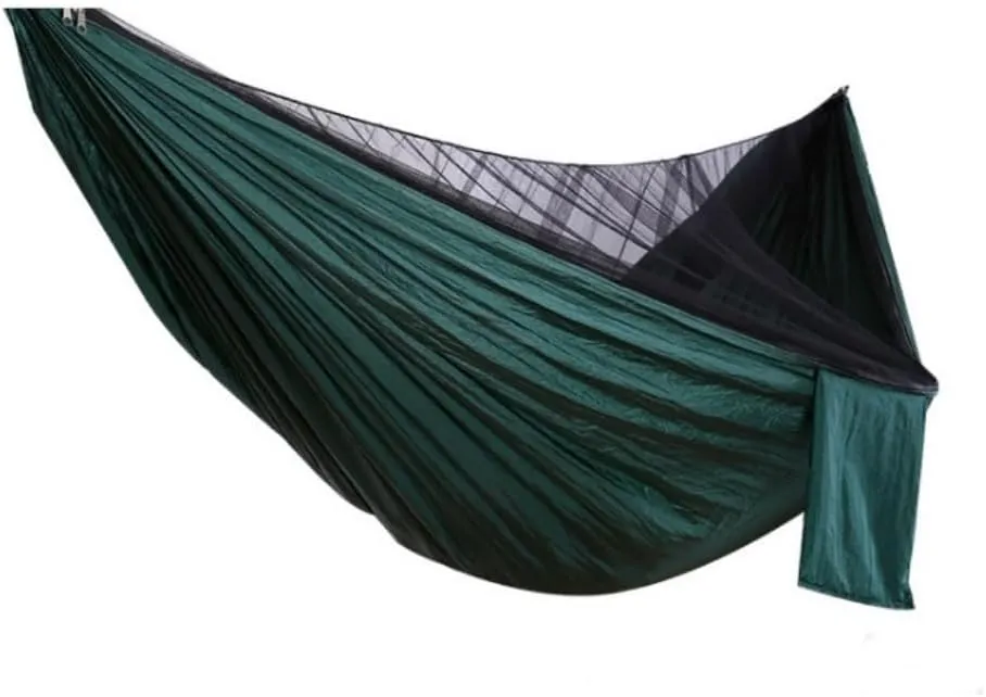 Hammock Double Outdoor Camping Quick-Open Mosquito Net Hammock 210T Nylon Hammock with Mosquito Net Outdoor Swing Hammock Hammock Outdoor(Green)