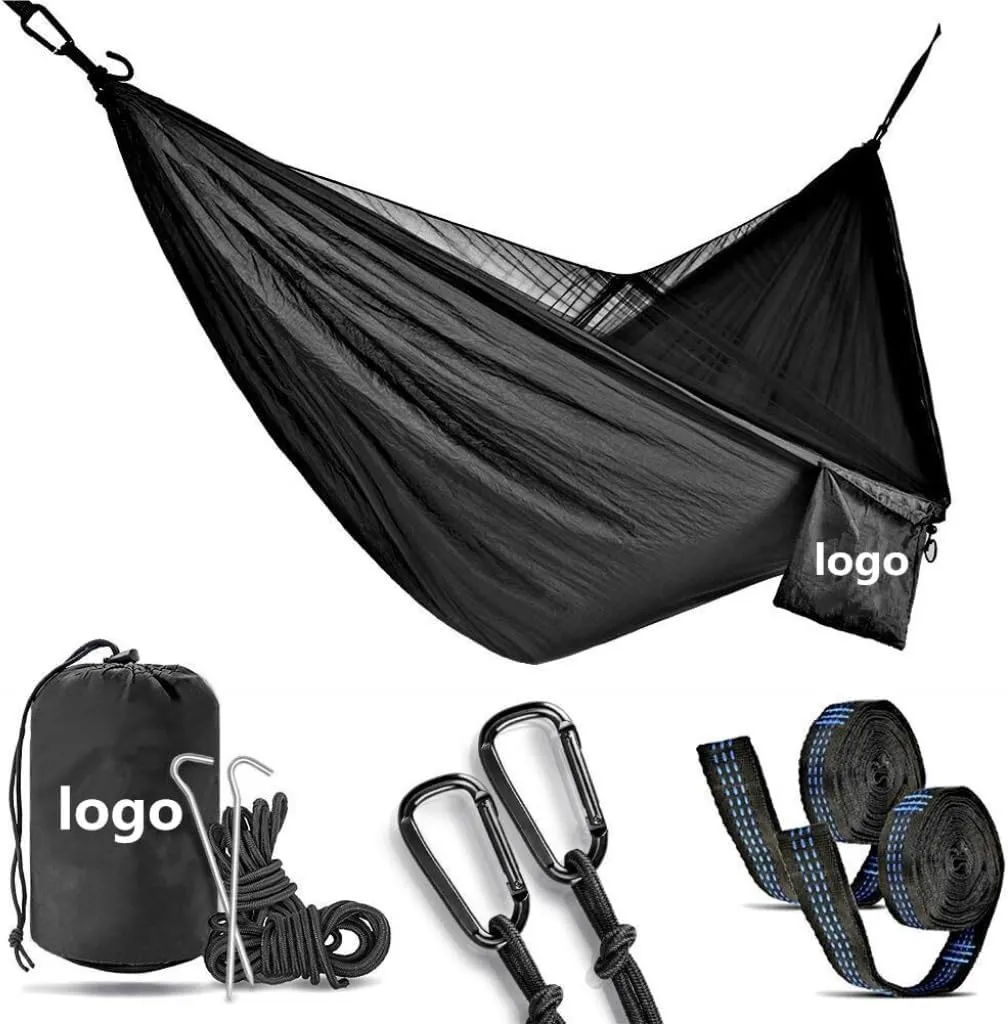 Hammock Double Outdoor Camping Quick-Open Mosquito Net Hammock 210T Nylon Hammock with Mosquito Net Outdoor Swing Hammock Hammock Outdoor(Green)