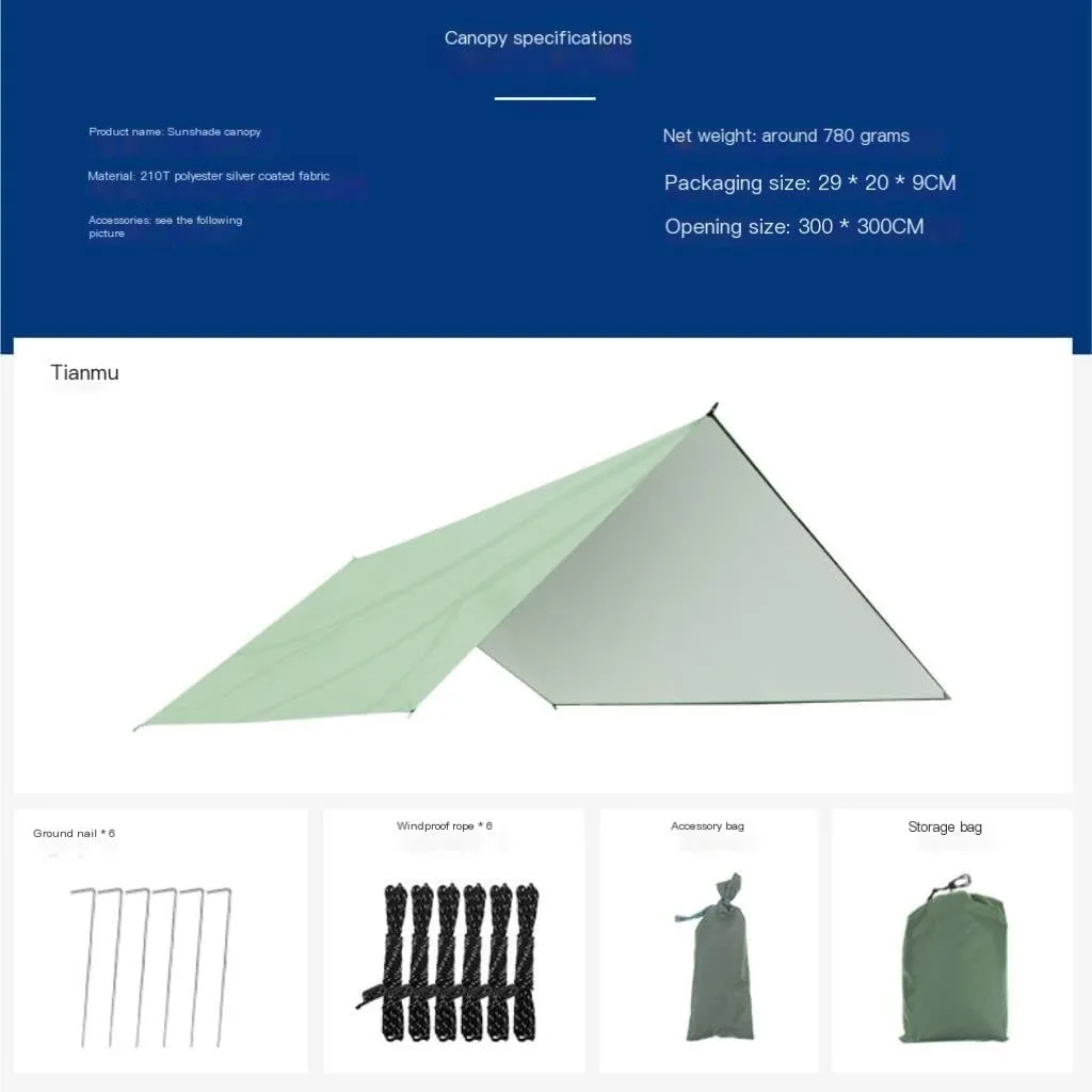 Hammock Double Outdoor Mosquito Net Hammock Anti-Mosquito Canopy Tent Set Waterproof Portable Sunshade Camping Outdoor Hammock Outdoor(Yellow,Large)