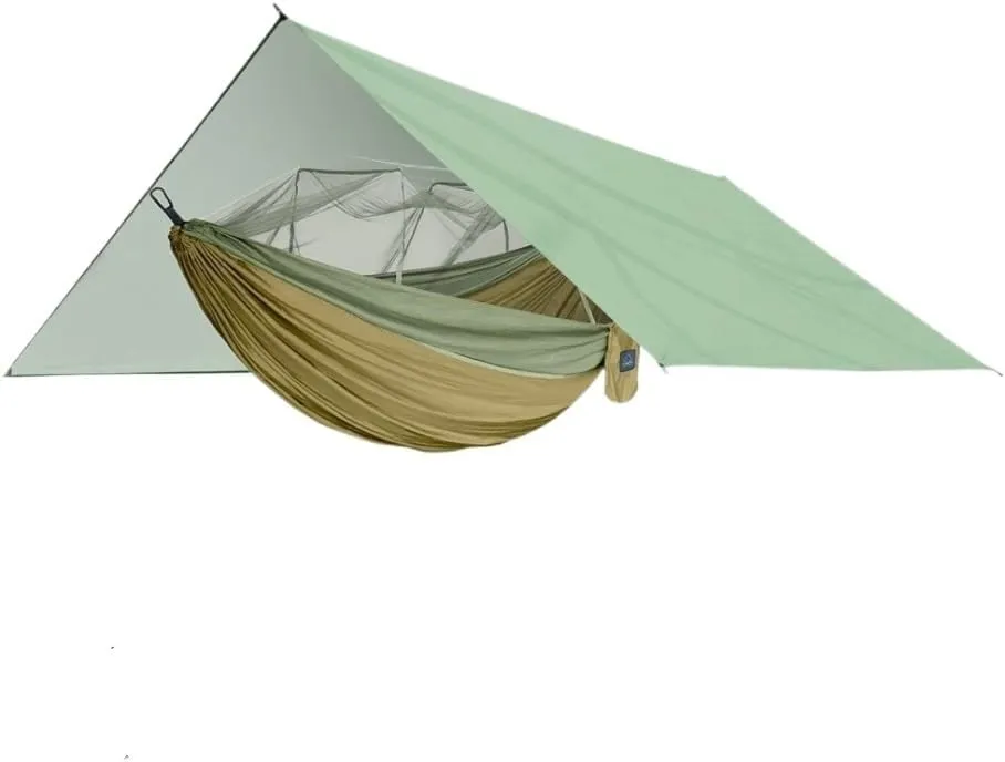 Hammock Double Outdoor Mosquito Net Hammock Anti-Mosquito Canopy Tent Set Waterproof Portable Sunshade Camping Outdoor Hammock Outdoor(Yellow,Large)