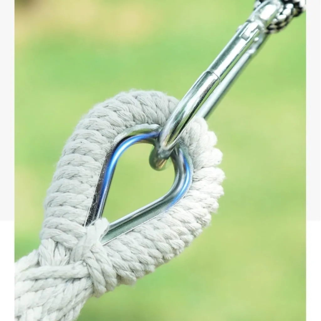 Hammock Double Thickened Canvas Hammock Outdoor Anti-Rollover Single Double Swing Hand-Woven Canvas Hammock with Curved Stick Hammock Outdoor(Gray,A)