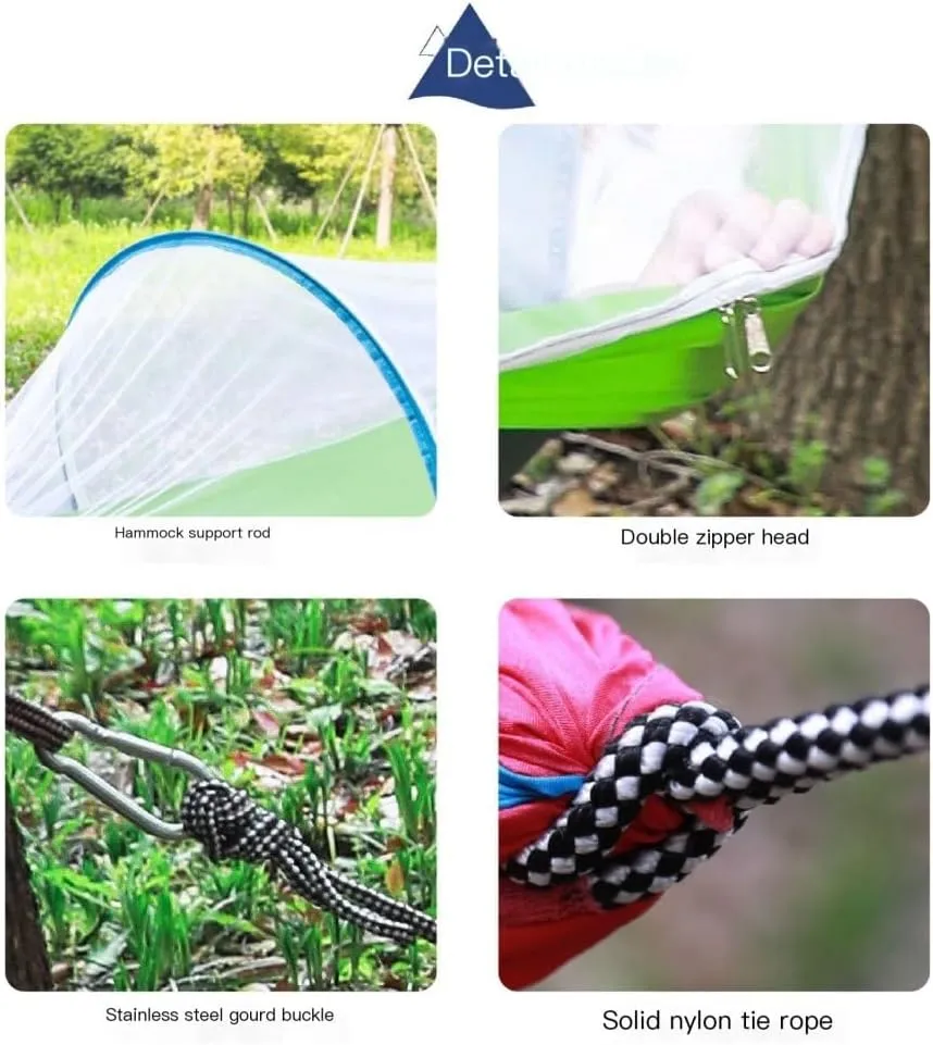 Hammock Double X`Outdoor Portable Hammock with Mosquito Net Quick Opening Hammock Outdoor Anti-Mosquito Swing Leisure Hammock Hammock Outdoor(Pink)