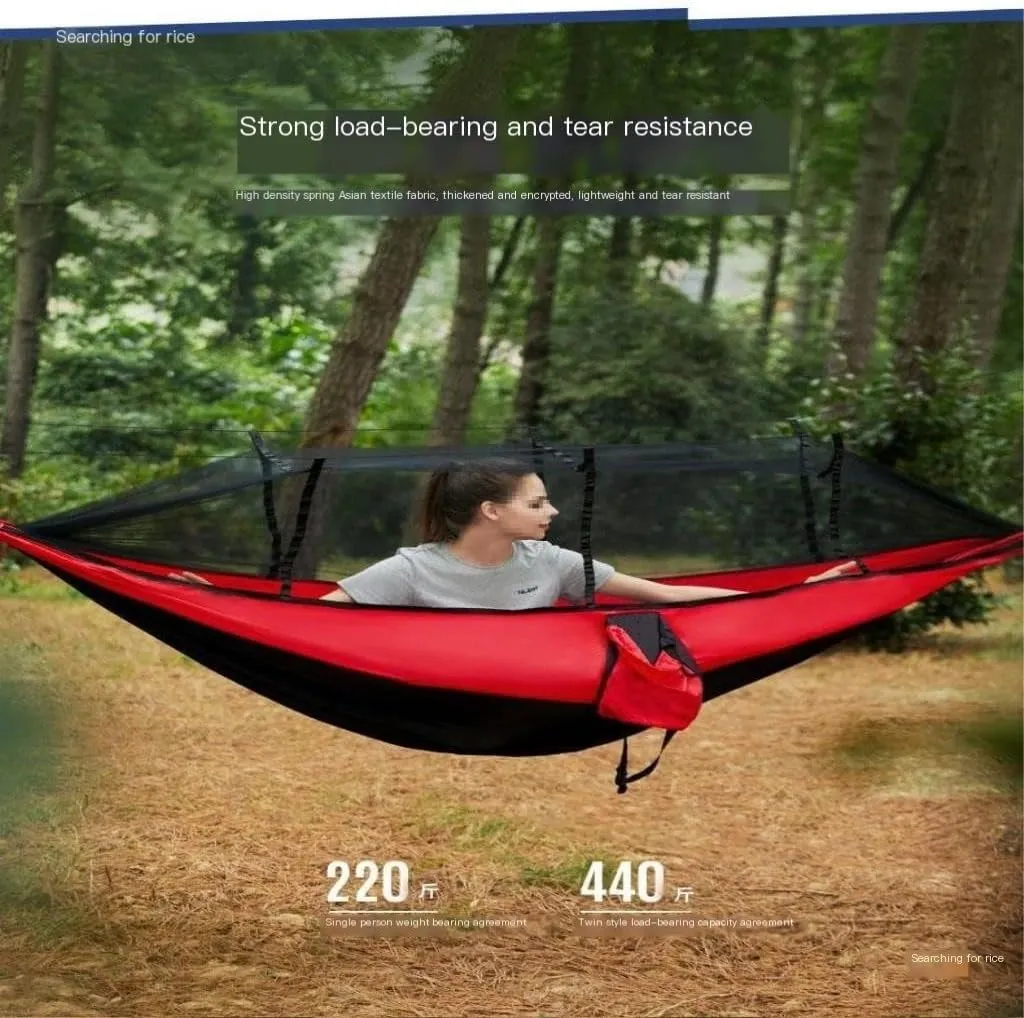 Hammock Hammock Outdoor Camping Anti-Mosquito Outdoor Camping with Mosquito Net Breathable Hanging Tree Tent Hammocks for Outside(B)