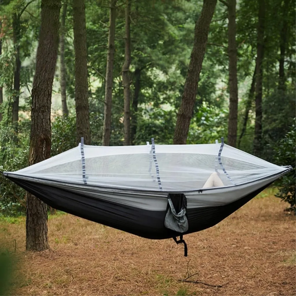 Hammock Hammock Outdoor Camping Anti-Mosquito Outdoor Camping with Mosquito Net Breathable Hanging Tree Tent Hammocks for Outside(B)