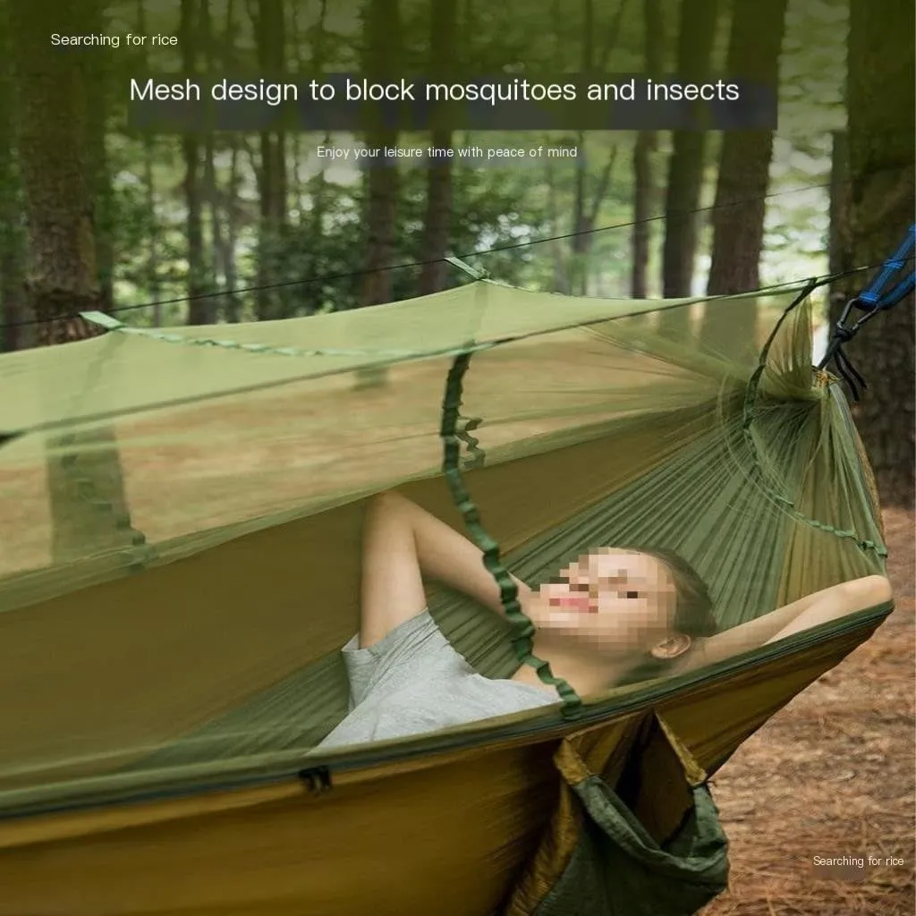 Hammock Hammock Outdoor Camping Anti-Mosquito Outdoor Camping with Mosquito Net Breathable Hanging Tree Tent Hammocks for Outside(B)