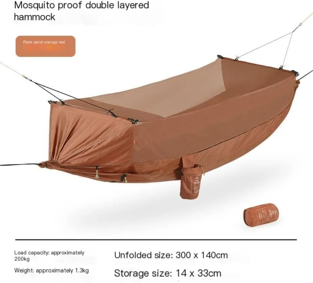 Hammock Hammock Outdoor Camping Outdoor Camping Double-Layer Anti-Mosquito Hammock Breathable Hanging Tree Tent Hammocks for Outside(Green)