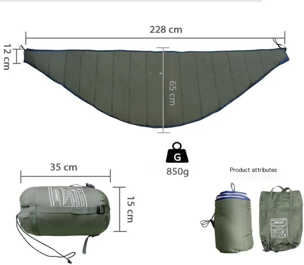 Hammock Lightweight Nylon Outdoor Hammock Quilt Portable Single Waterproof Camping Double Hanging Chair Warm Hammocks for Outside