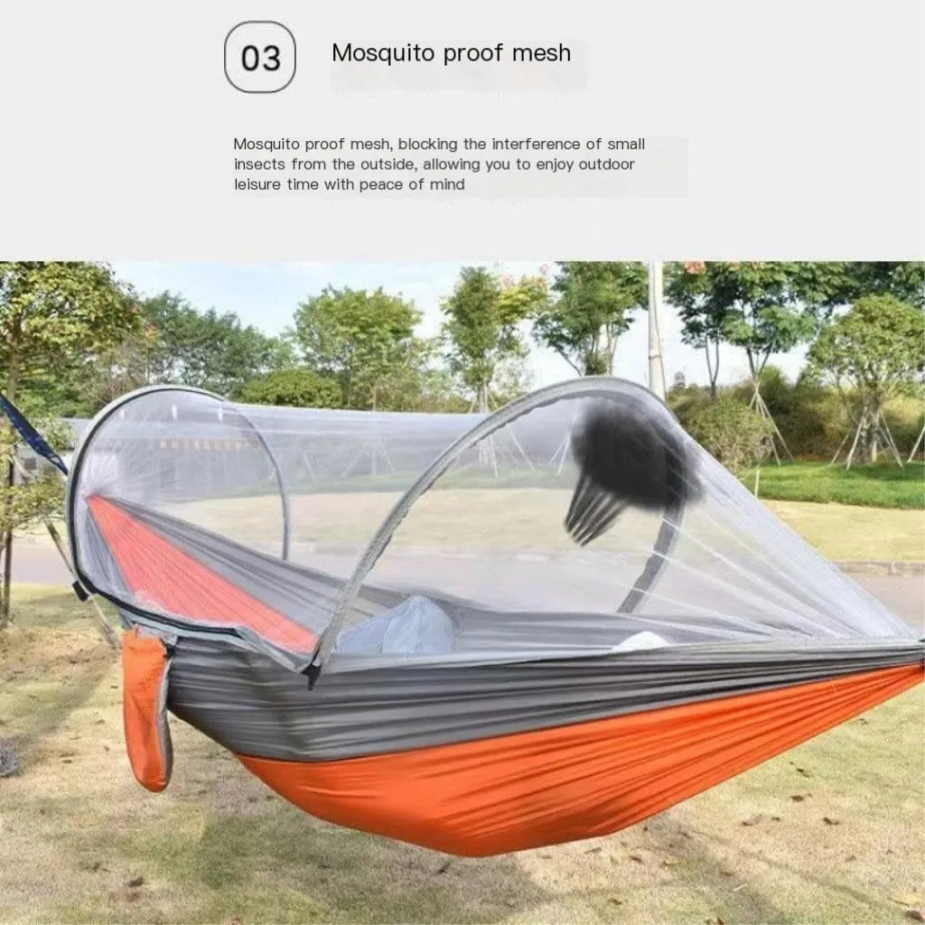 Hammock Outdoor Camping Anti-Rollover Swing Ultra-Light Breathable Anti-Mosquito Net Bed Sunscreen Camping Hammock Hammocks for Outside(Green)